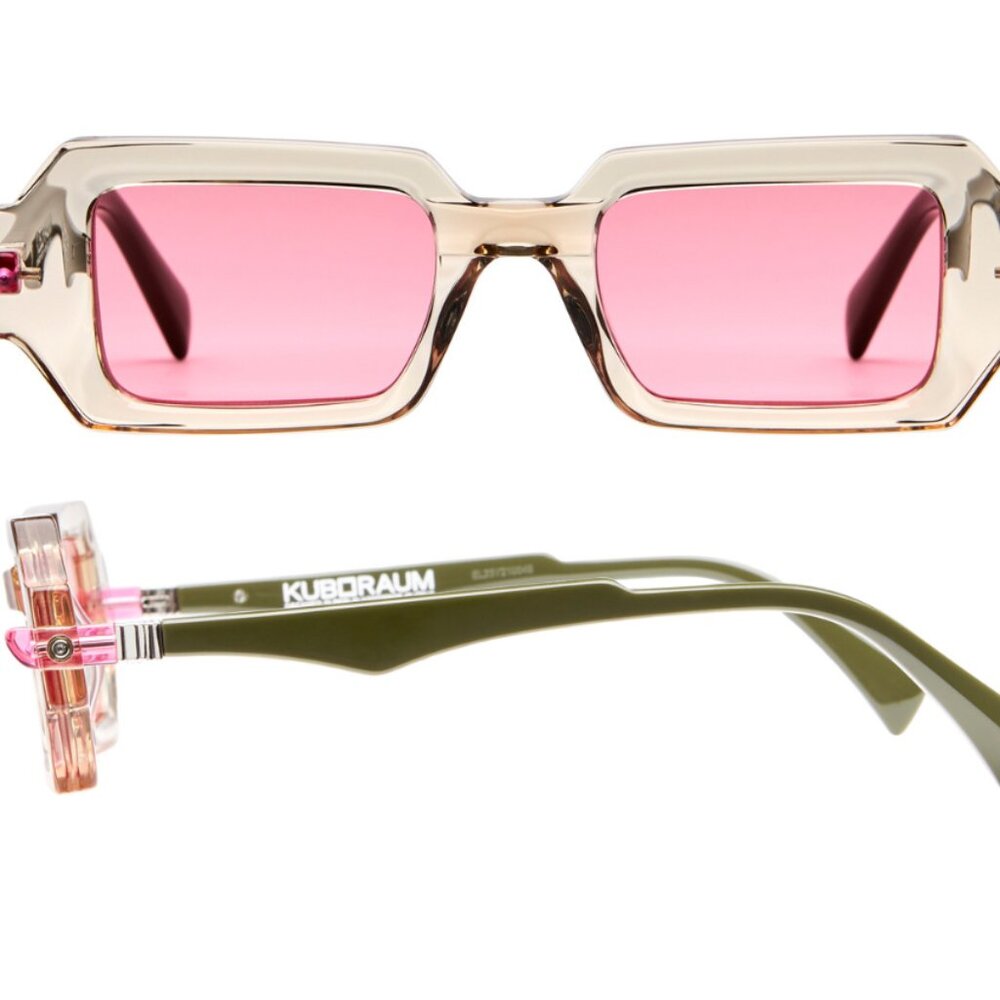 Kuboraum Q9 - Cashmere + Military Green with Light Pink Lenses
